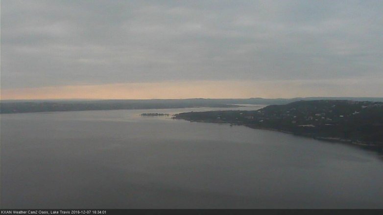 Lake Travis webcam, December 7, 2016 3:55 PM CT