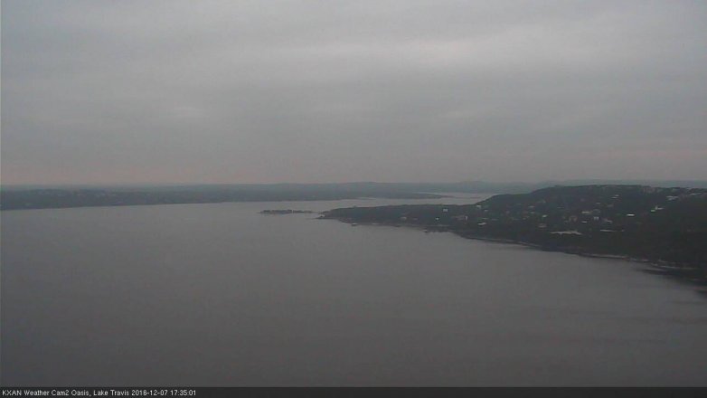 Lake Travis webcam, December 7, 2016 4:40 PM CT