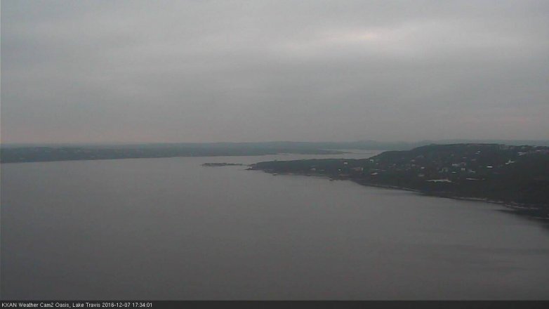 Lake Travis webcam, December 7, 2016 4:55 PM CT