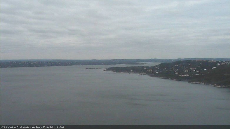 Lake Travis webcam, December 8, 2016 10:00 AM CT