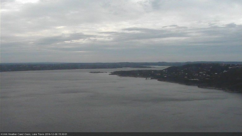 Lake Travis webcam, December 8, 2016 3:00 PM CT
