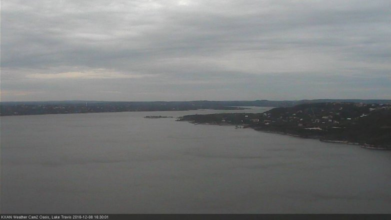 Lake Travis webcam, December 8, 2016 3:40 PM CT