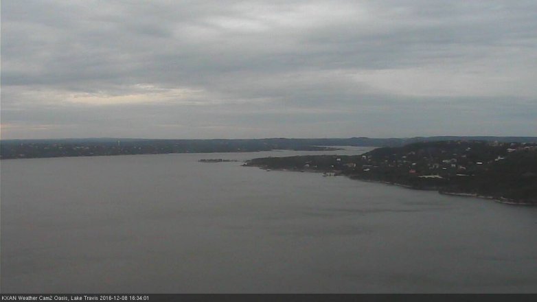 Lake Travis webcam, December 8, 2016 4:05 PM CT