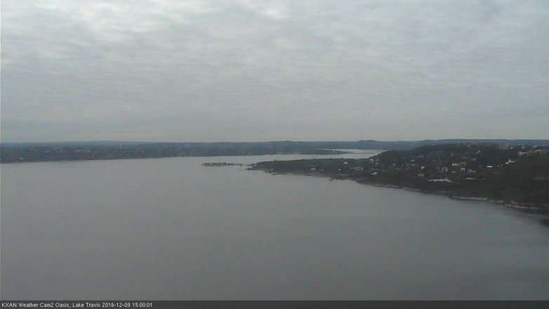 Lake Travis webcam, December 9, 2016 2:30 PM CT