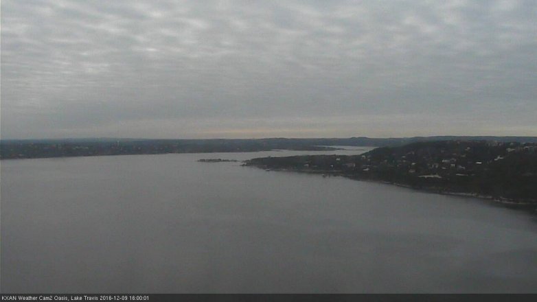 Lake Travis webcam, December 9, 2016 3:20 PM CT