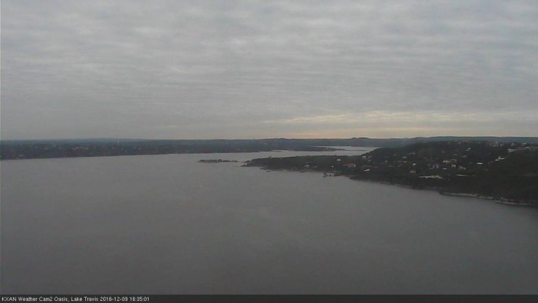 Lake Travis webcam, December 9, 2016 3:45 PM CT