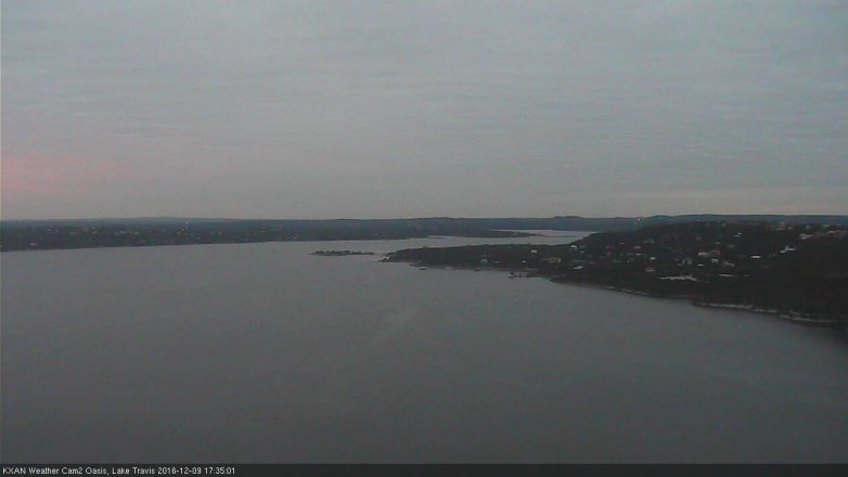 Lake Travis webcam, December 9, 2016 4:40 PM CT