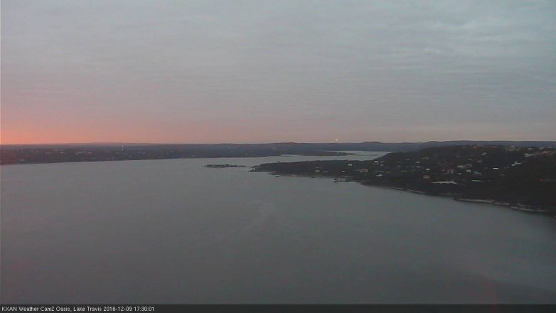 Lake Travis webcam, December 9, 2016 4:45 PM CT