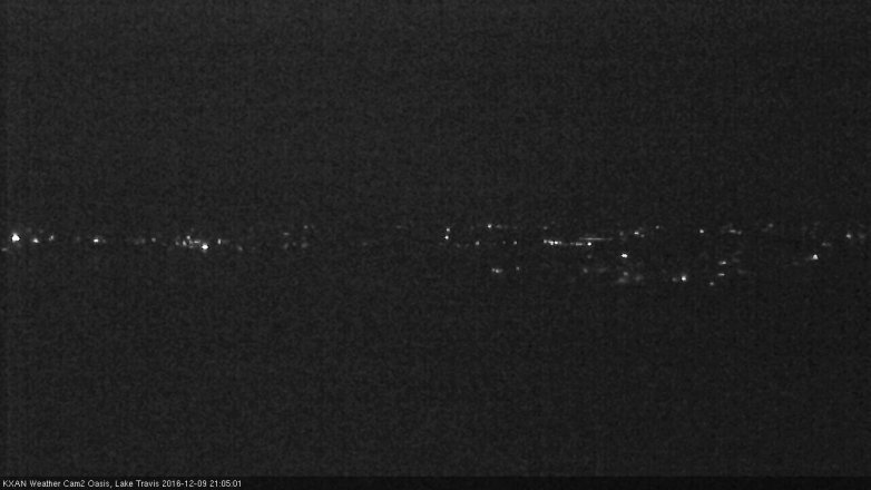 Lake Travis webcam, December 9, 2016 8:25 PM CT