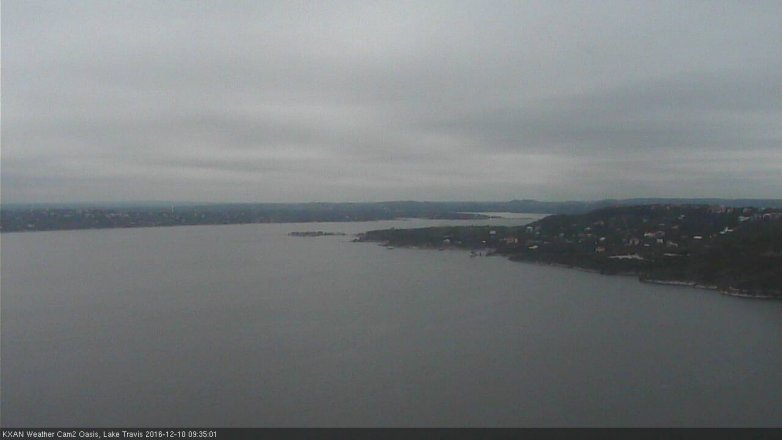 Lake Travis webcam, December 10, 2016 9:00 AM CT