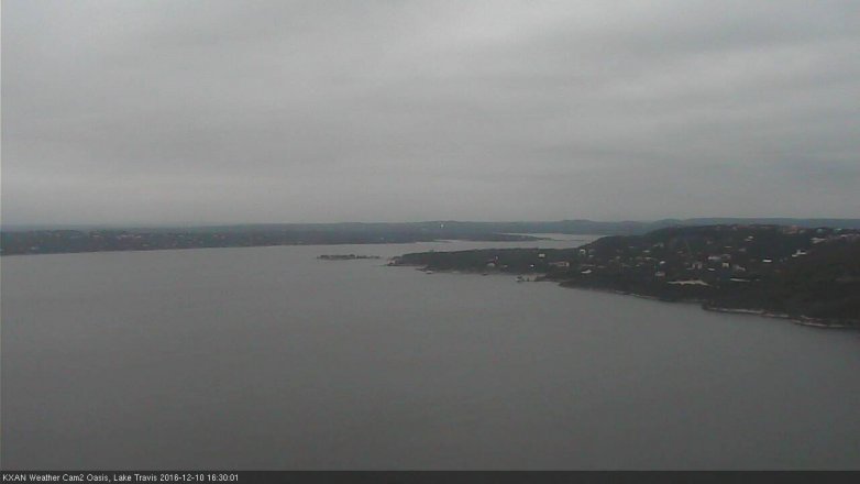 Lake Travis webcam, December 10, 2016 4:00 PM CT
