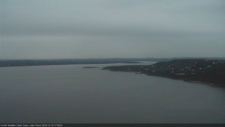 Lake Travis webcam, December 10, 2016 4:40 PM CT
