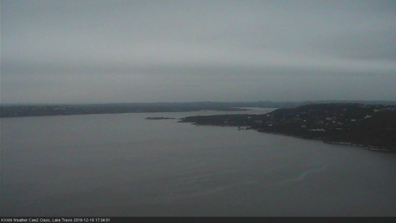 Lake Travis webcam, December 10, 2016 4:45 PM CT