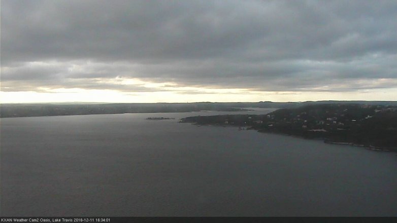 Lake Travis webcam, December 11, 2016 3:45 PM CT