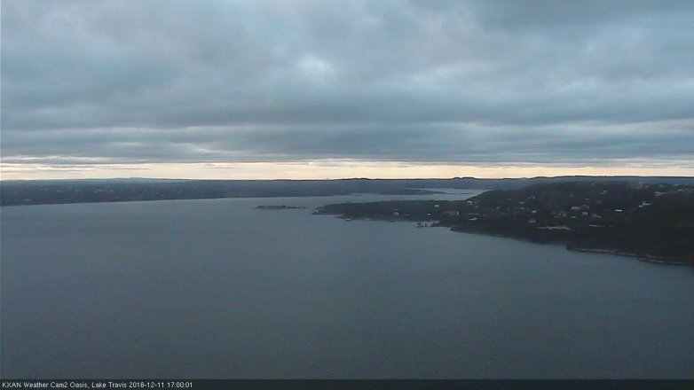 Lake Travis webcam, December 11, 2016 4:10 PM CT