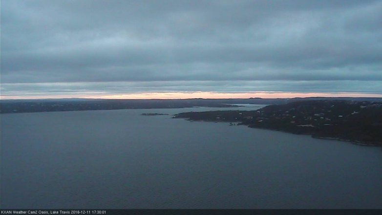 Lake Travis webcam, December 11, 2016 4:40 PM CT