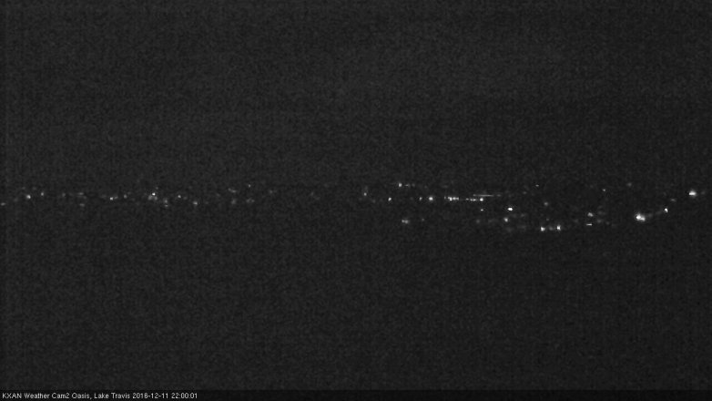Lake Travis webcam, December 11, 2016 9:20 PM CT