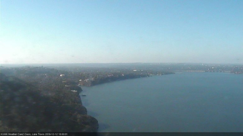 Lake Travis webcam, December 12, 2016 9:30 AM CT