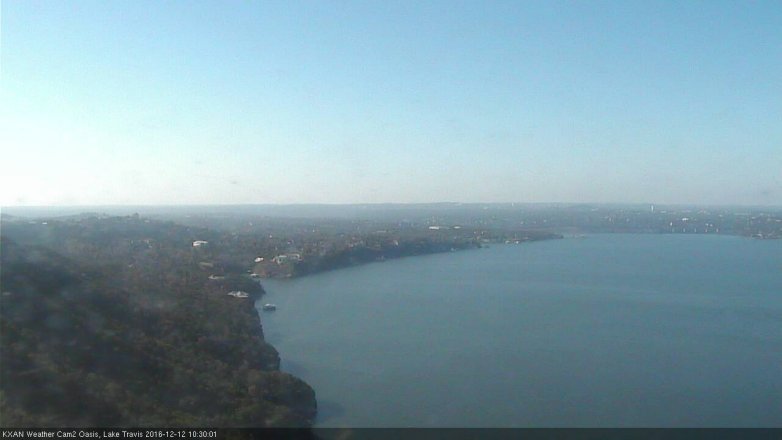 Lake Travis webcam, December 12, 2016 9:45 AM CT