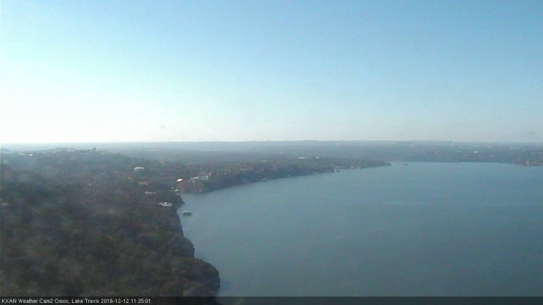 Lake Travis webcam, December 12, 2016 10:40 AM CT