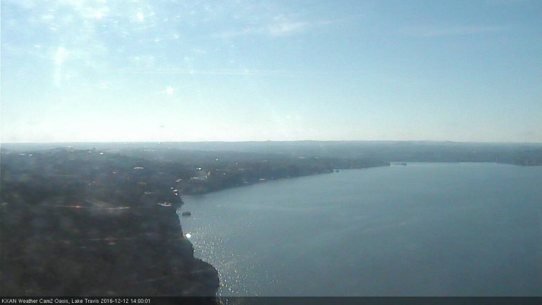 Lake Travis webcam, December 12, 2016 1:30 PM CT