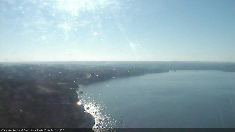 Lake Travis webcam, December 12, 2016 1:45 PM CT