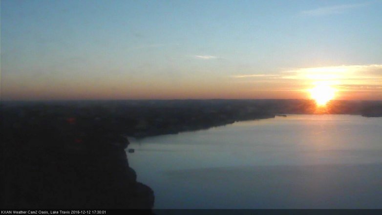 Lake Travis webcam, December 12, 2016 4:40 PM CT