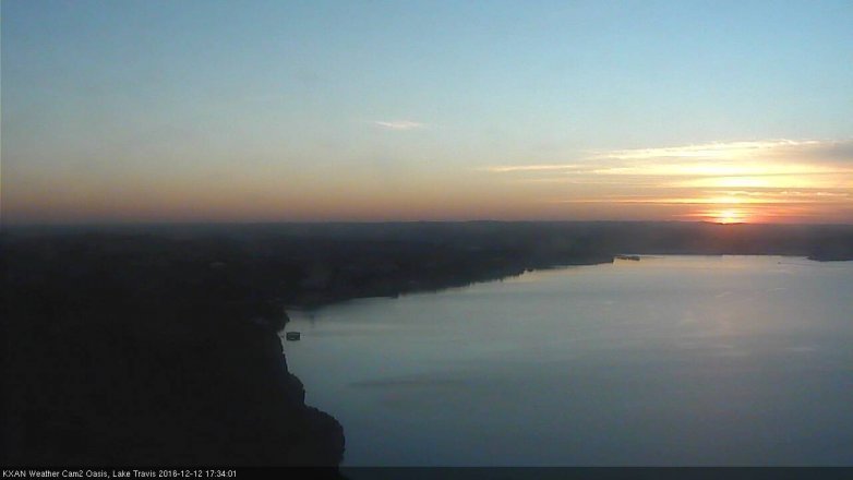 Lake Travis webcam, December 12, 2016 4:55 PM CT