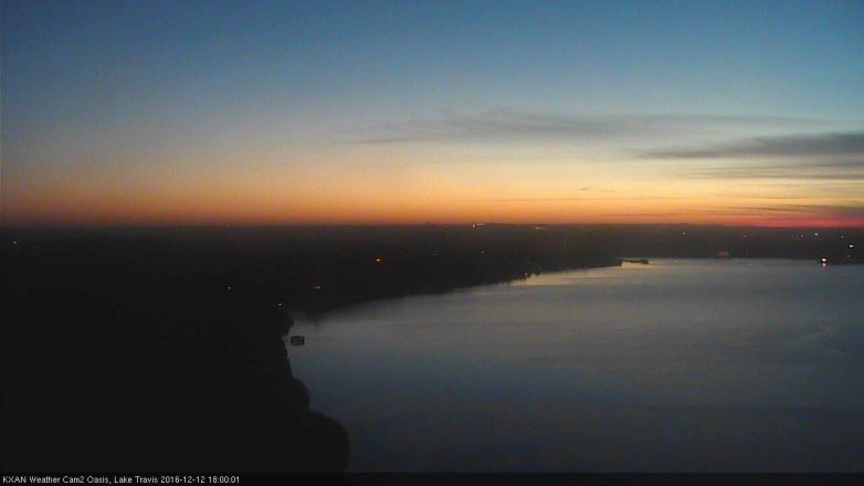 Lake Travis webcam, December 12, 2016 5:05 PM CT