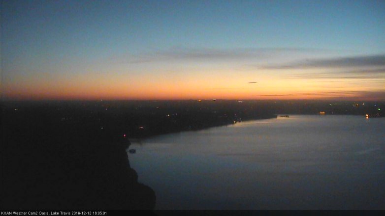 Lake Travis webcam, December 12, 2016 5:30 PM CT