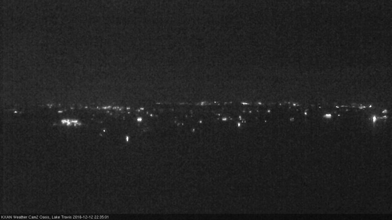 Lake Travis webcam, December 12, 2016 9:55 PM CT