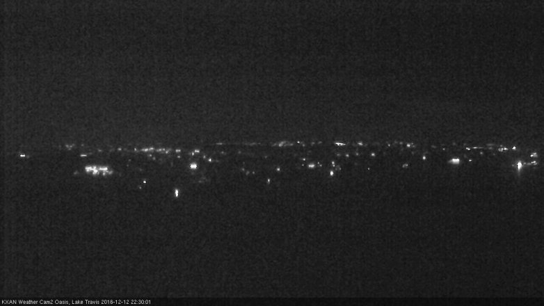 Lake Travis webcam, December 12, 2016 10:00 PM CT