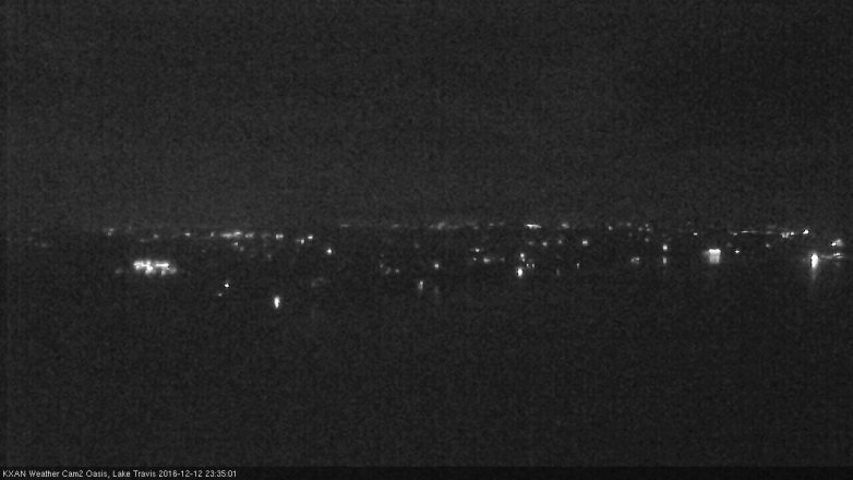 Lake Travis webcam, December 12, 2016 11:00 PM CT