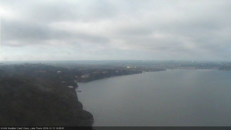 Lake Travis webcam, December 13, 2016 9:10 AM CT