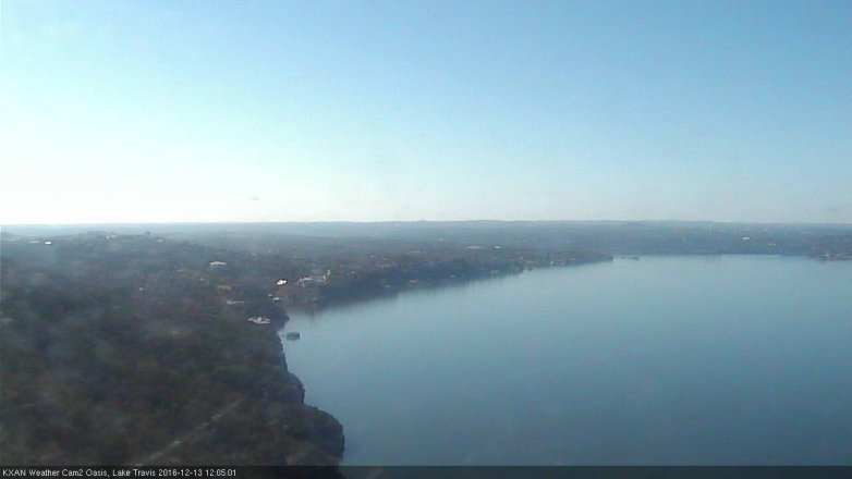 Lake Travis webcam, December 13, 2016 11:30 AM CT