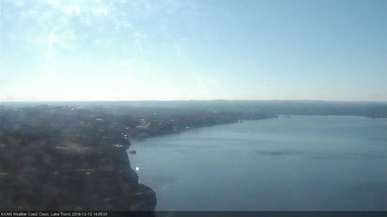 Lake Travis webcam, December 13, 2016 1:25 PM CT