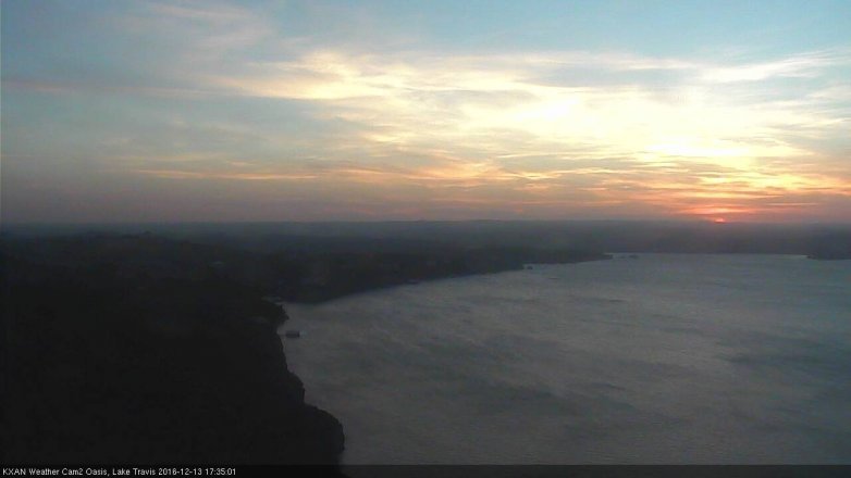 Lake Travis webcam, December 13, 2016 4:40 PM CT