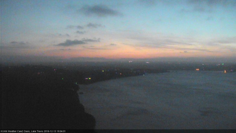 Lake Travis webcam, December 13, 2016 5:15 PM CT