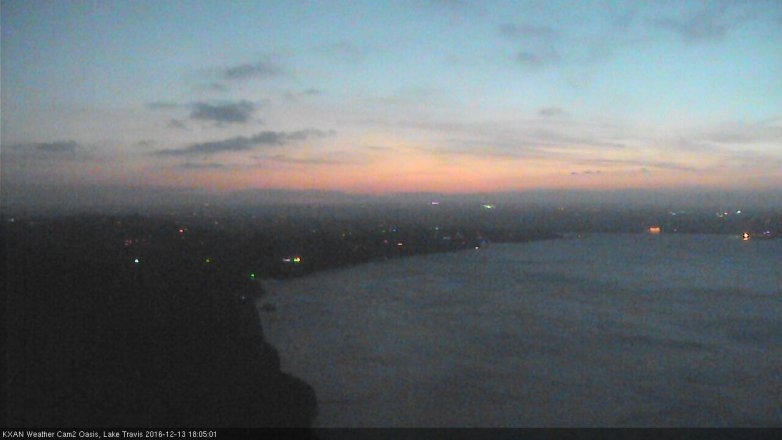 Lake Travis webcam, December 13, 2016 5:35 PM CT