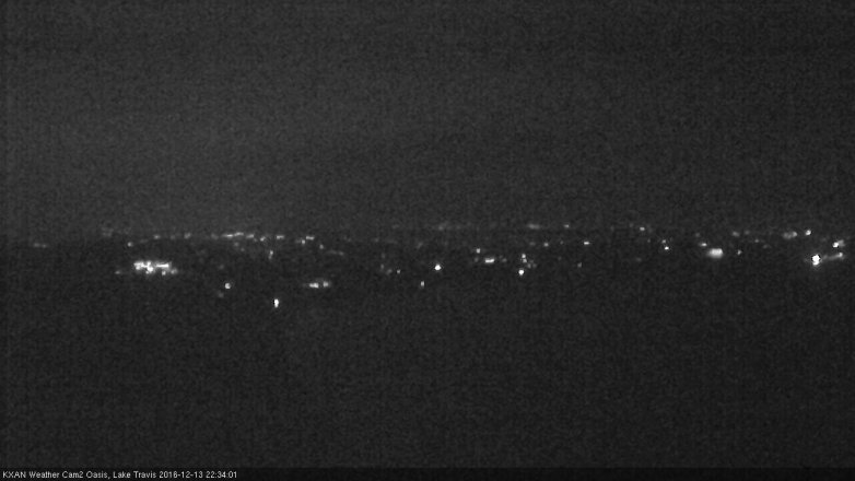 Lake Travis webcam, December 13, 2016 10:00 PM CT