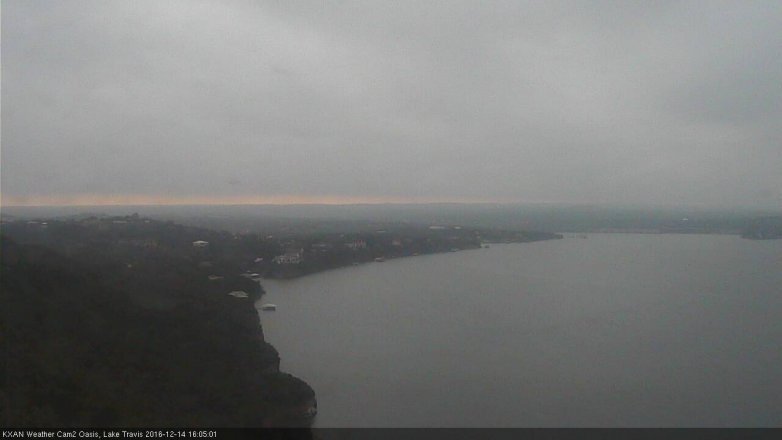 Lake Travis webcam, December 14, 2016 3:35 PM CT