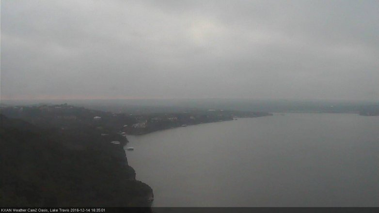 Lake Travis webcam, December 14, 2016 3:55 PM CT