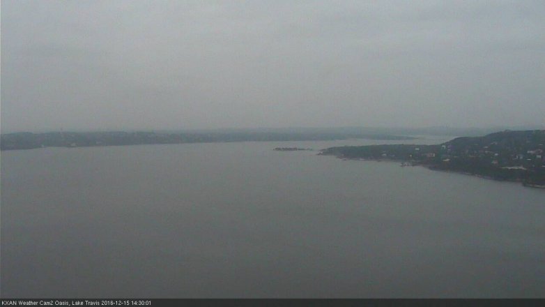 Lake Travis webcam, December 15, 2016 1:35 PM CT