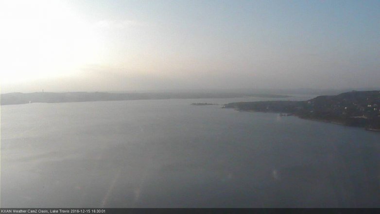 Lake Travis webcam, December 15, 2016 3:45 PM CT