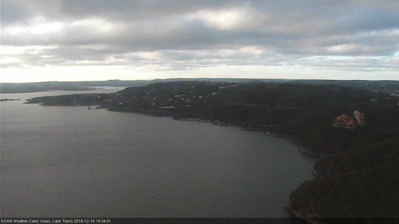 Lake Travis webcam, December 16, 2016 4:00 PM CT