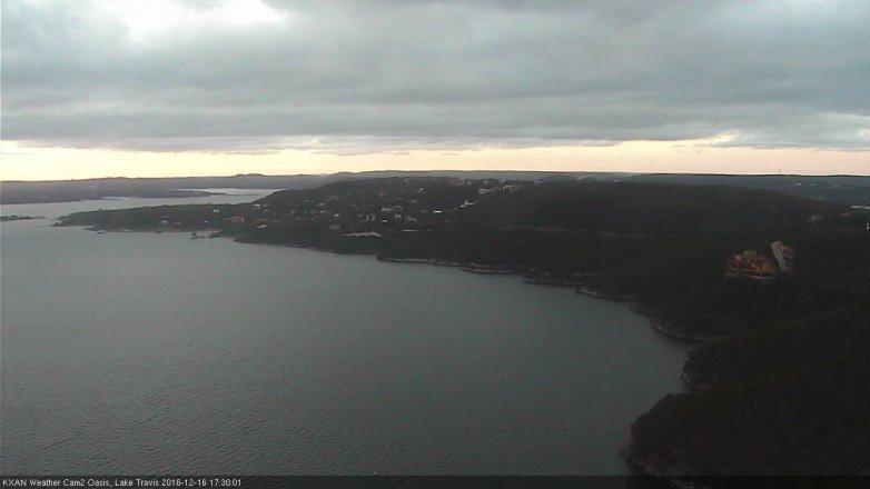 Lake Travis webcam, December 16, 2016 4:40 PM CT
