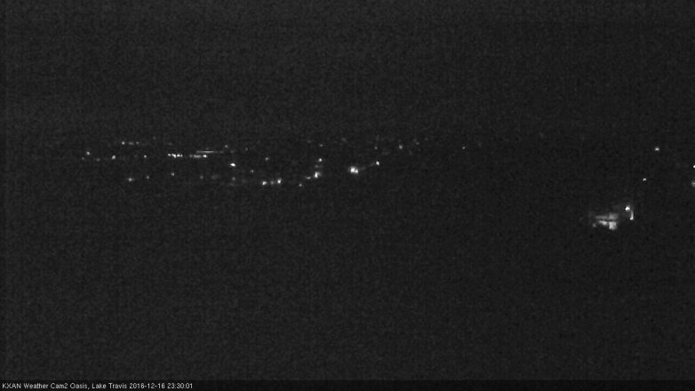 Lake Travis webcam, December 16, 2016 11:00 PM CT