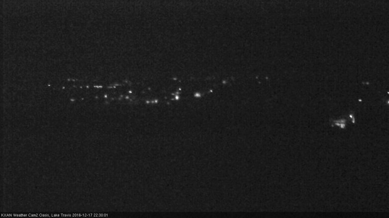 Lake Travis webcam, December 17, 2016 10:00 PM CT