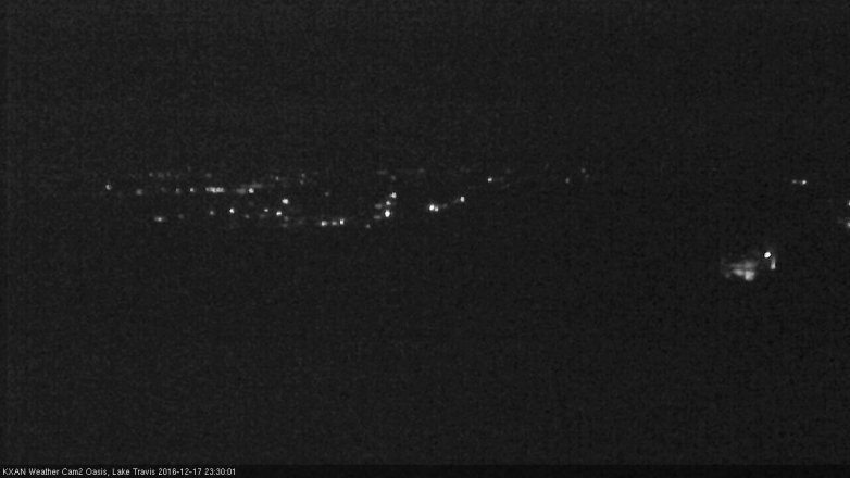 Lake Travis webcam, December 17, 2016 10:40 PM CT