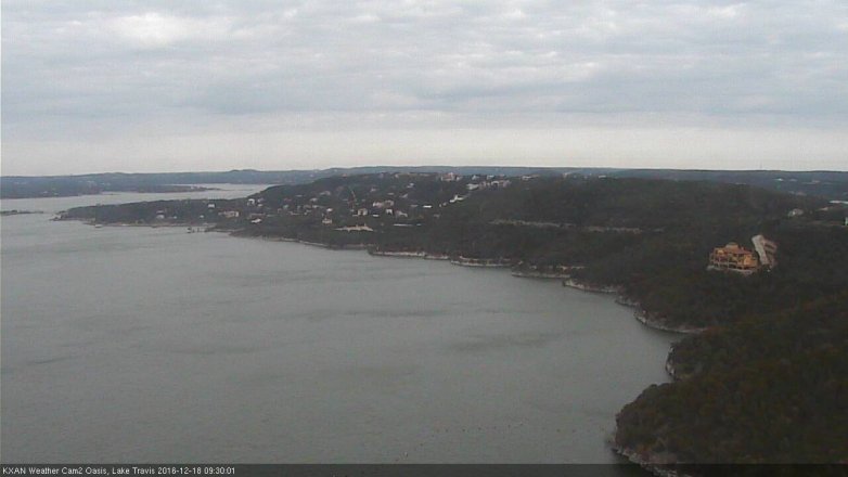 Lake Travis webcam, December 18, 2016 9:00 AM CT